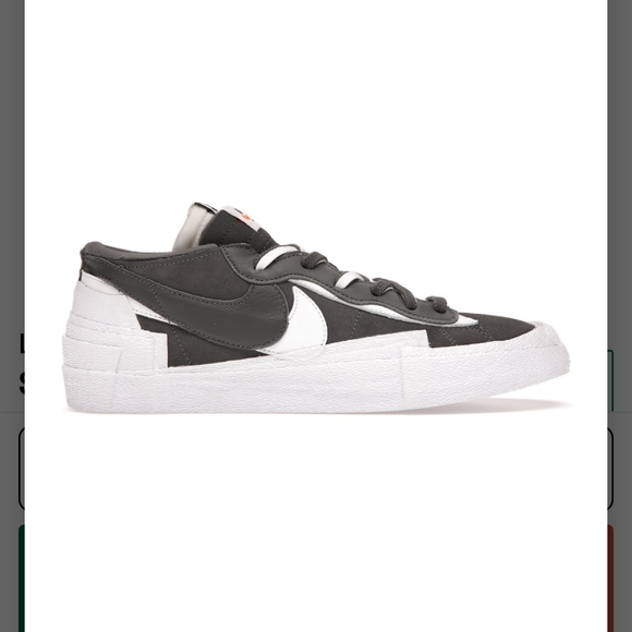 sacai low blazer iron grey